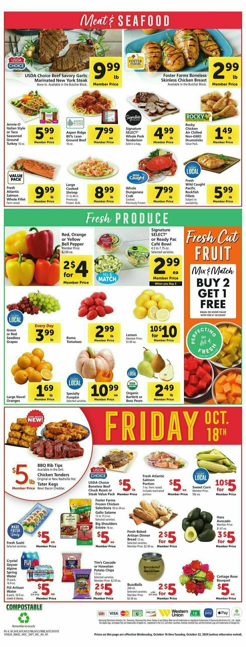 Safeway Weekly Ad from October 16