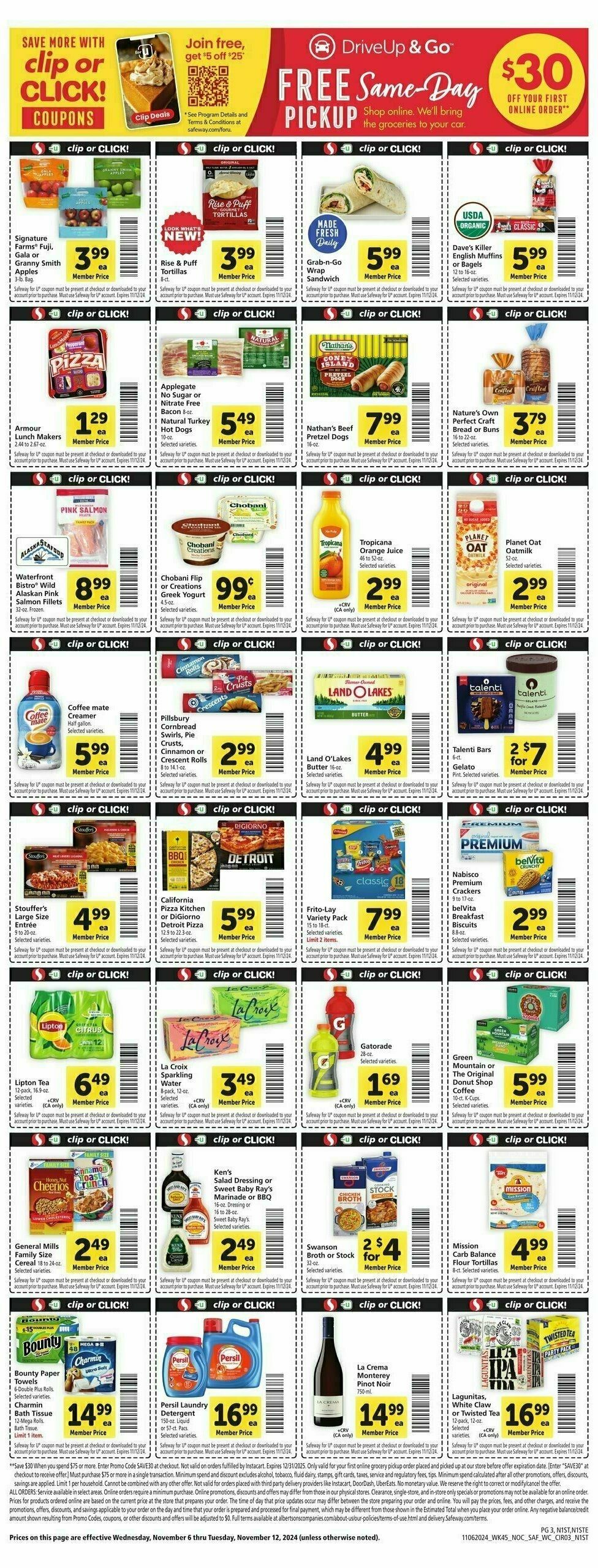 Safeway Weekly Ad from November 6