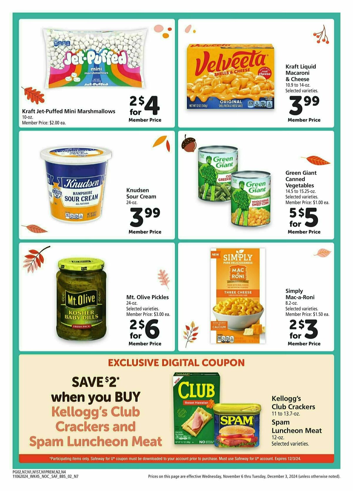 Safeway Big Book of Savings Weekly Ad from November 6