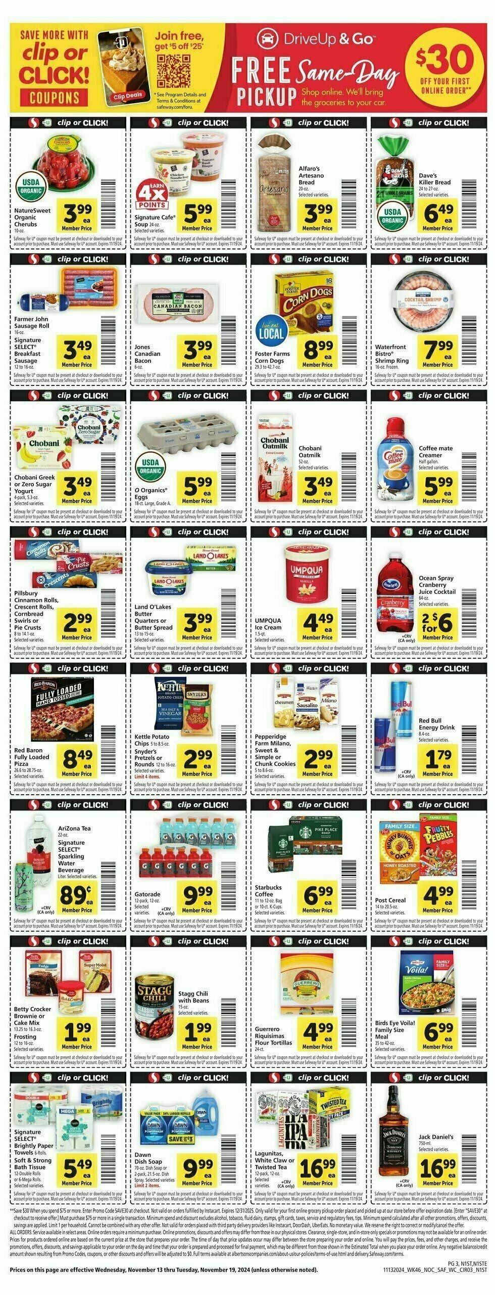 Safeway Weekly Ad from November 13