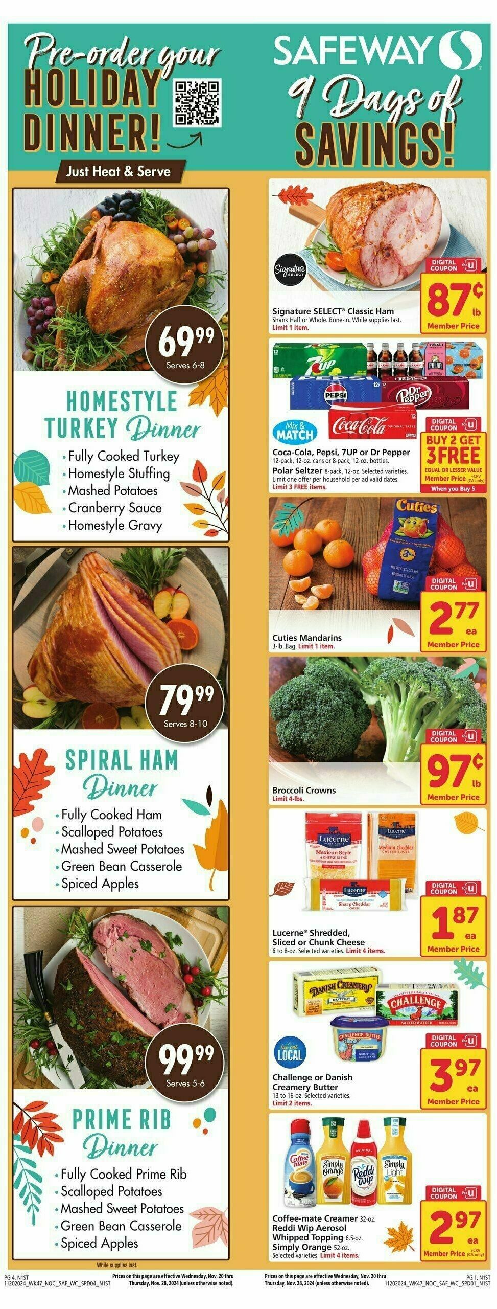 Safeway Weekly Ad from November 20