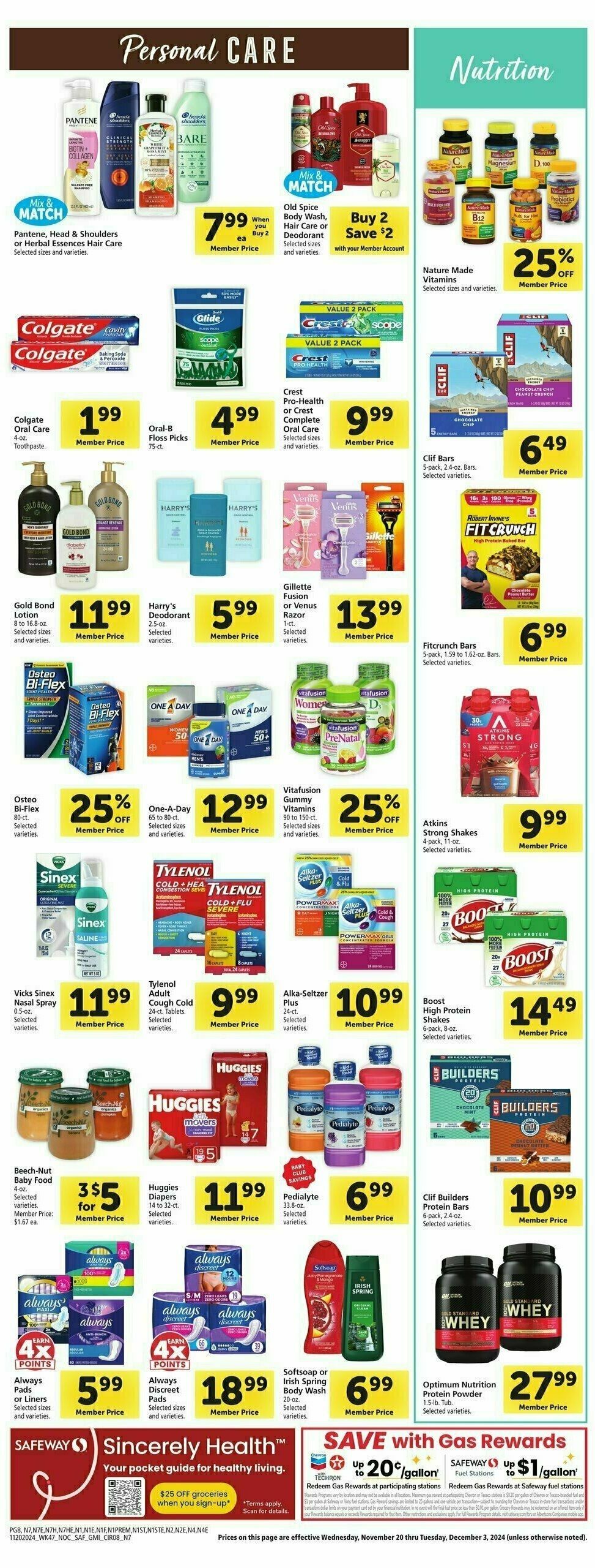 Safeway Weekly Ad from November 20