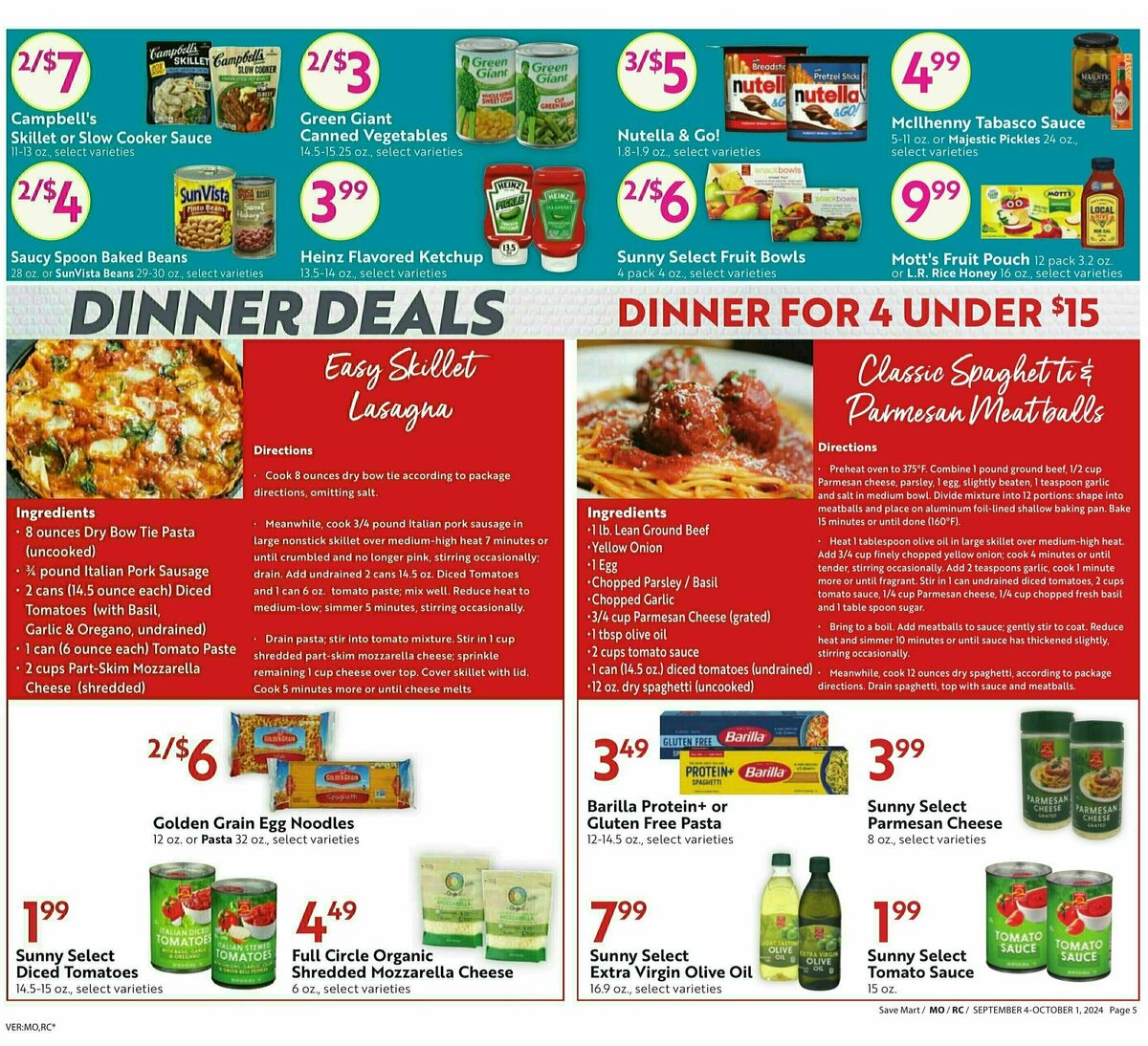 Save Mart Big Monthy Deals Weekly Ad from September 4