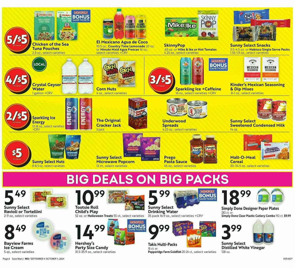 Save Mart Big Monthy Deals Weekly Ad from September 4