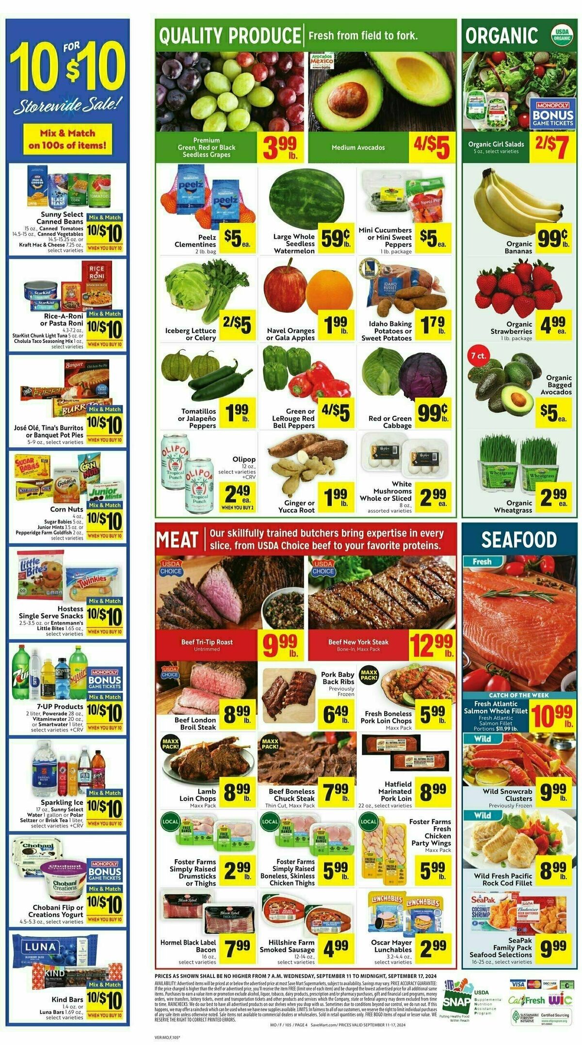 Save Mart Weekly Ad from September 11