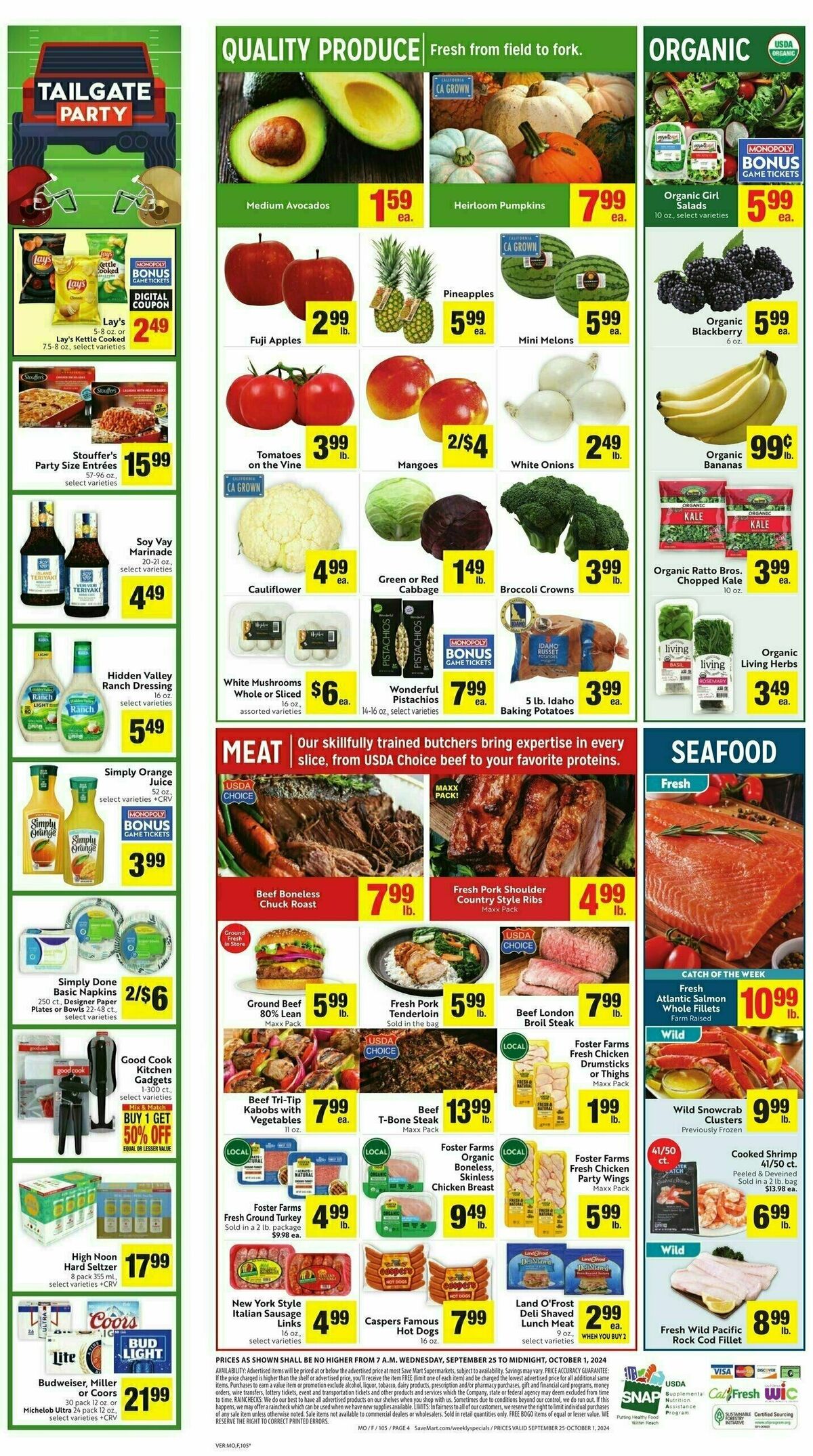 Save Mart Weekly Ad from September 25