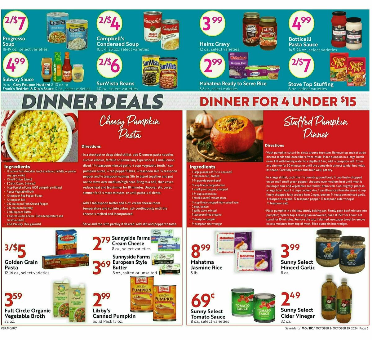 Save Mart Big Monthy Deals Weekly Ad from October 2