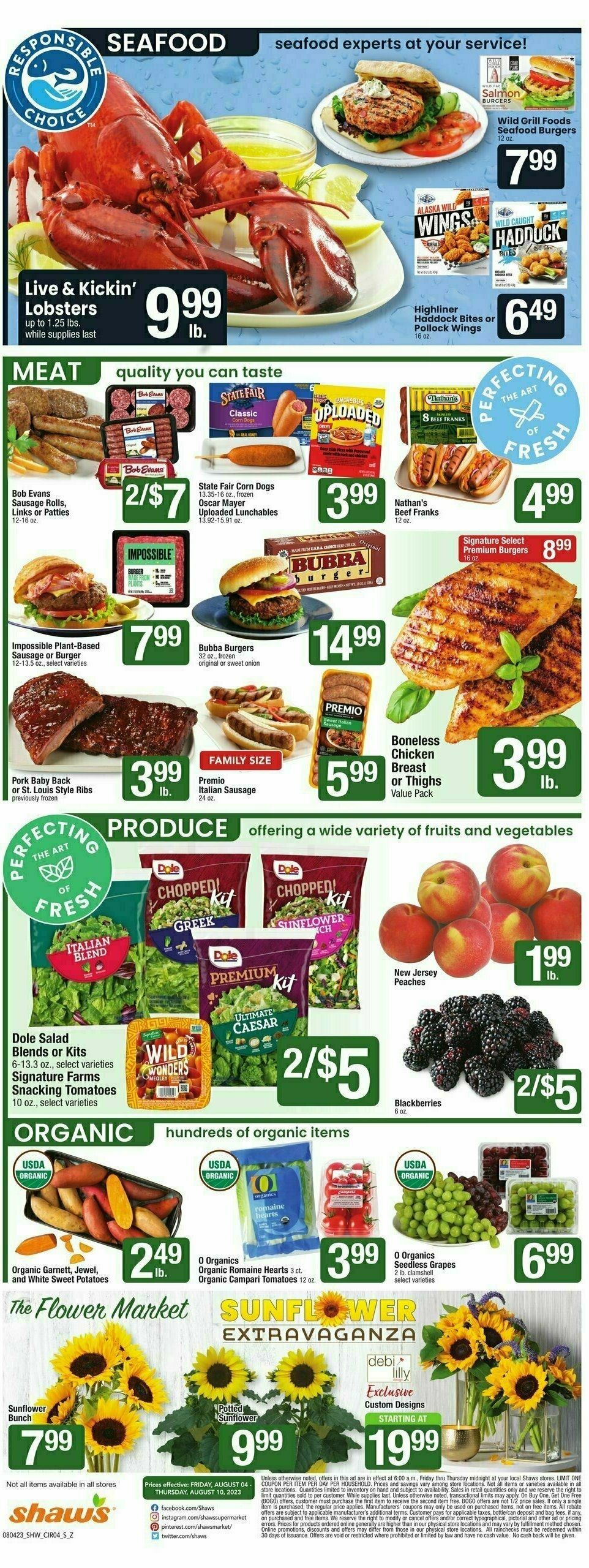 Shaw's Weekly Ad from August 4