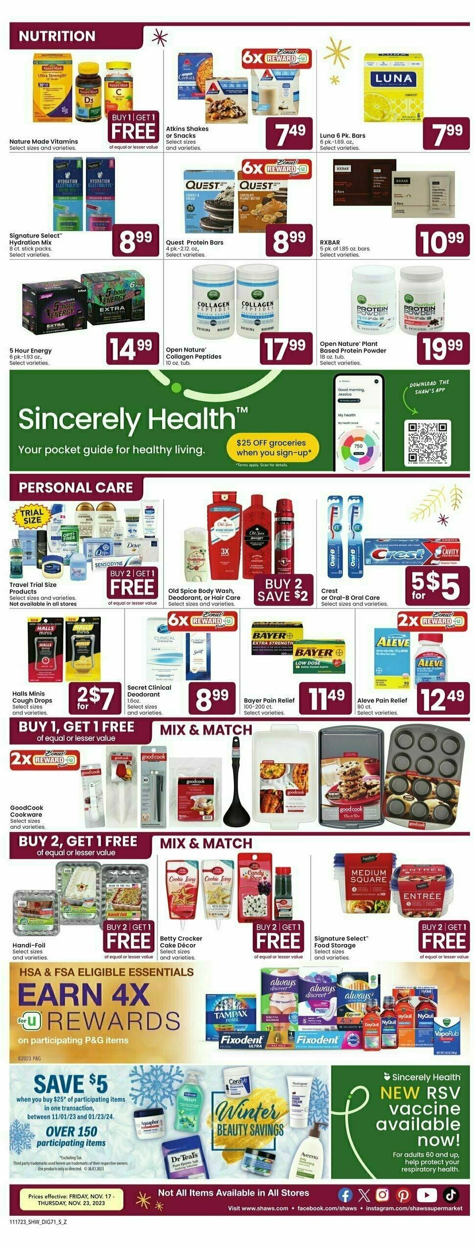 Shaw's Weekly Ad from November 17