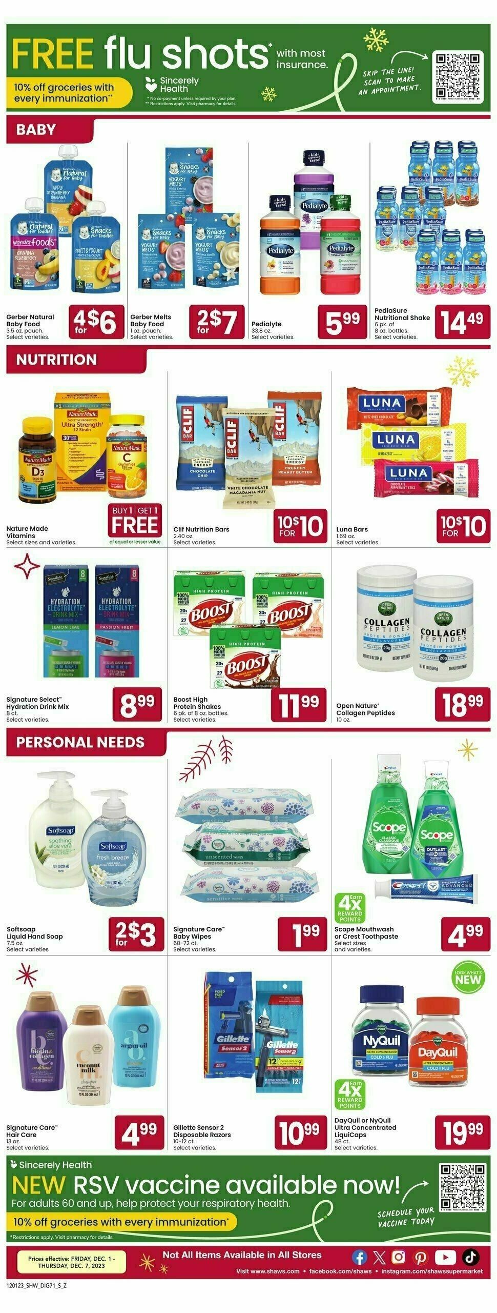 Shaw's Weekly Ad Weekly Ad from December 1