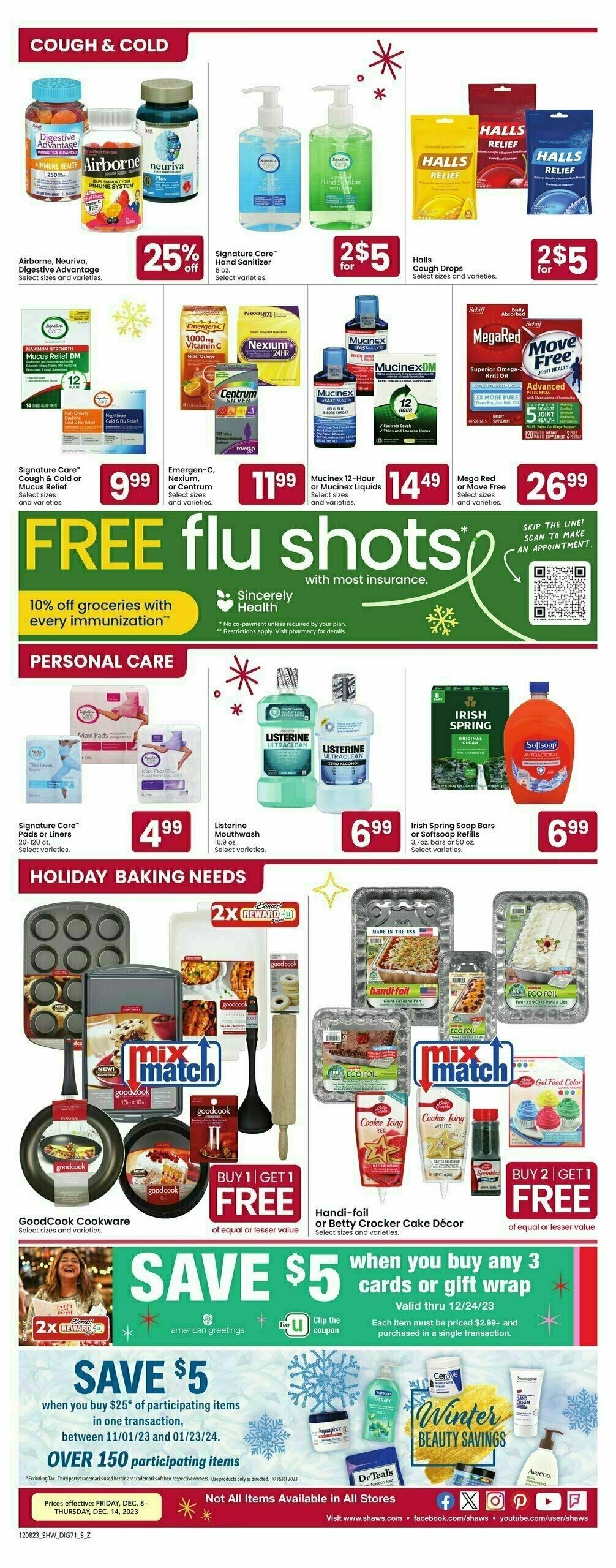 Shaw's Additional Savings Weekly Ad from December 8