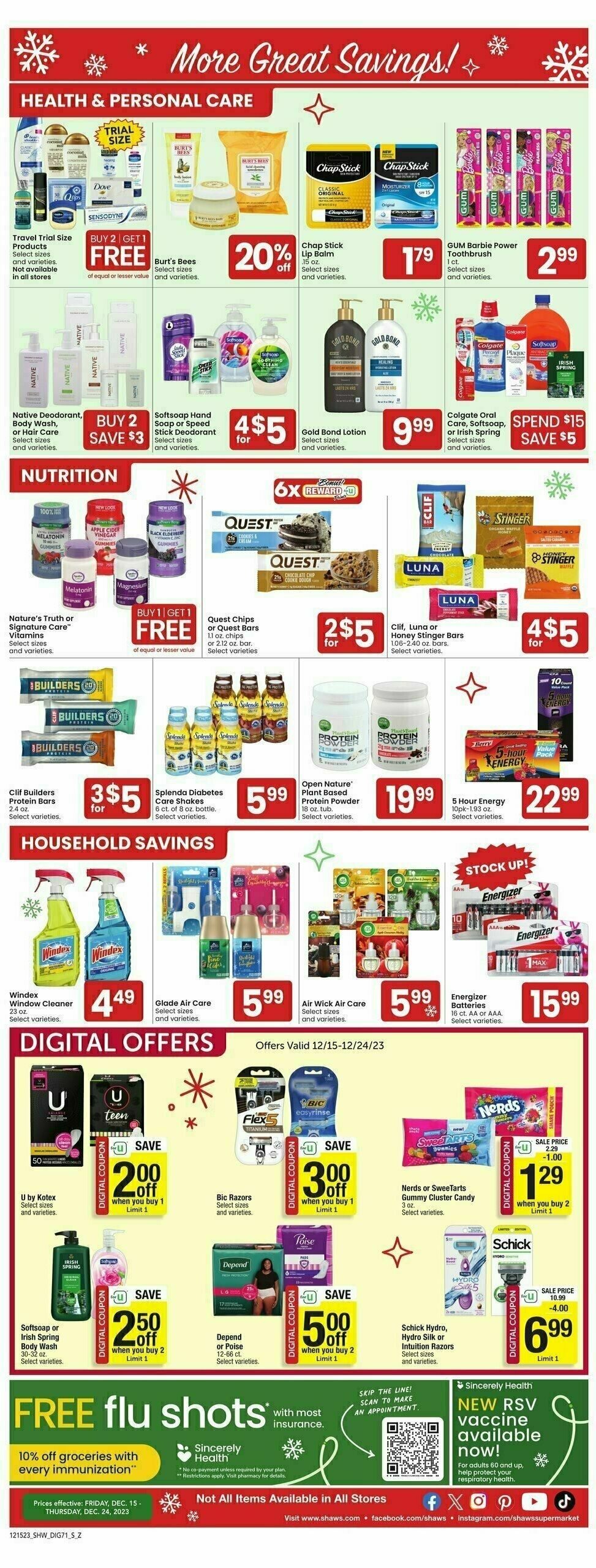 Shaw's Weekly Ad from December 15