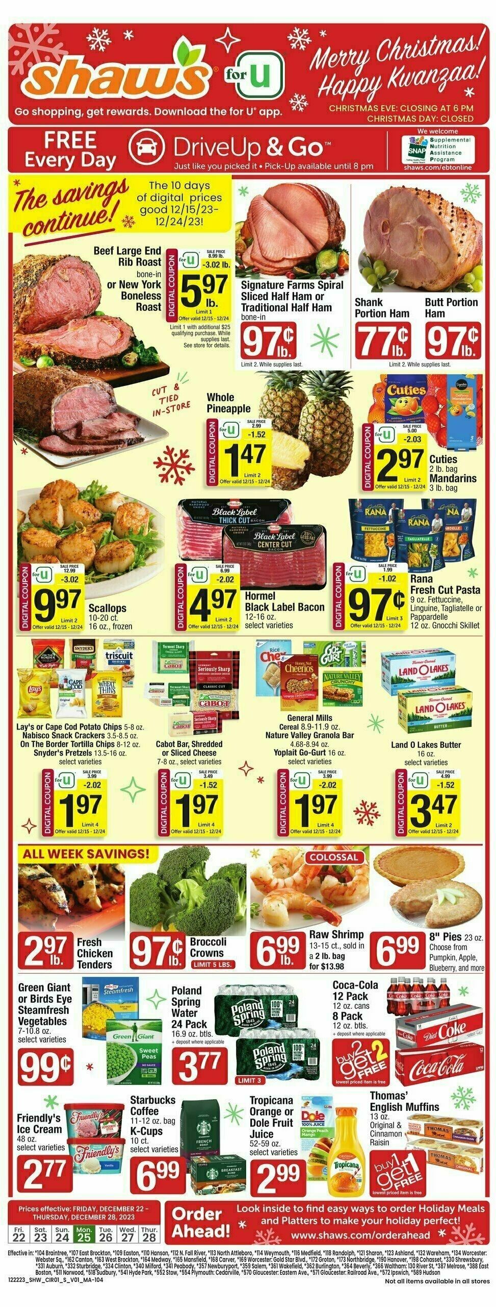 Shaw's Weekly Ad from December 22