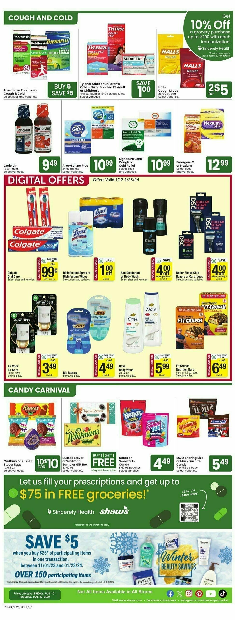 Shaw's Weekly Ad from January 12