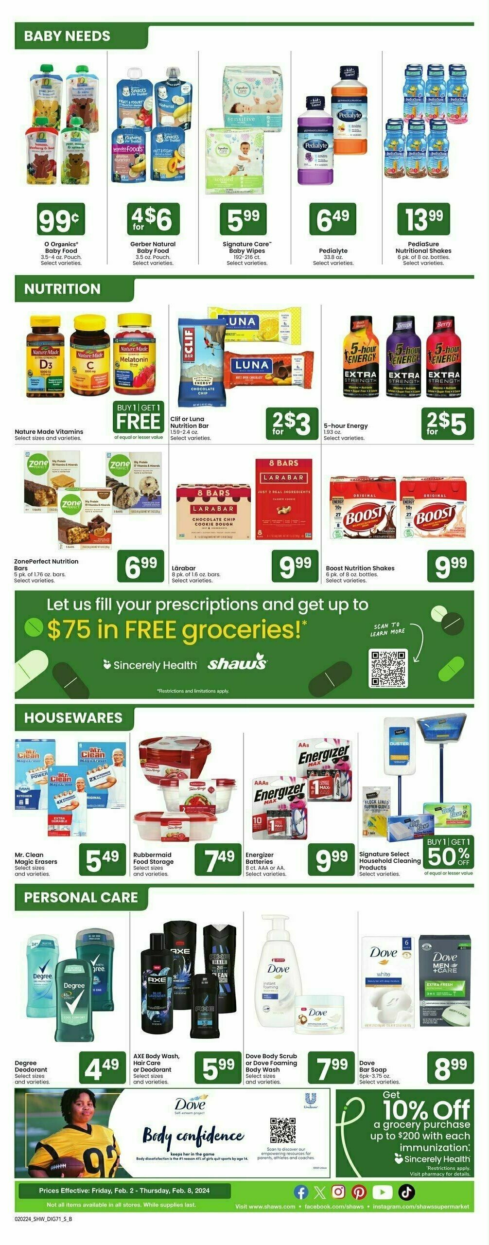 Shaw's Weekly Ad from February 2