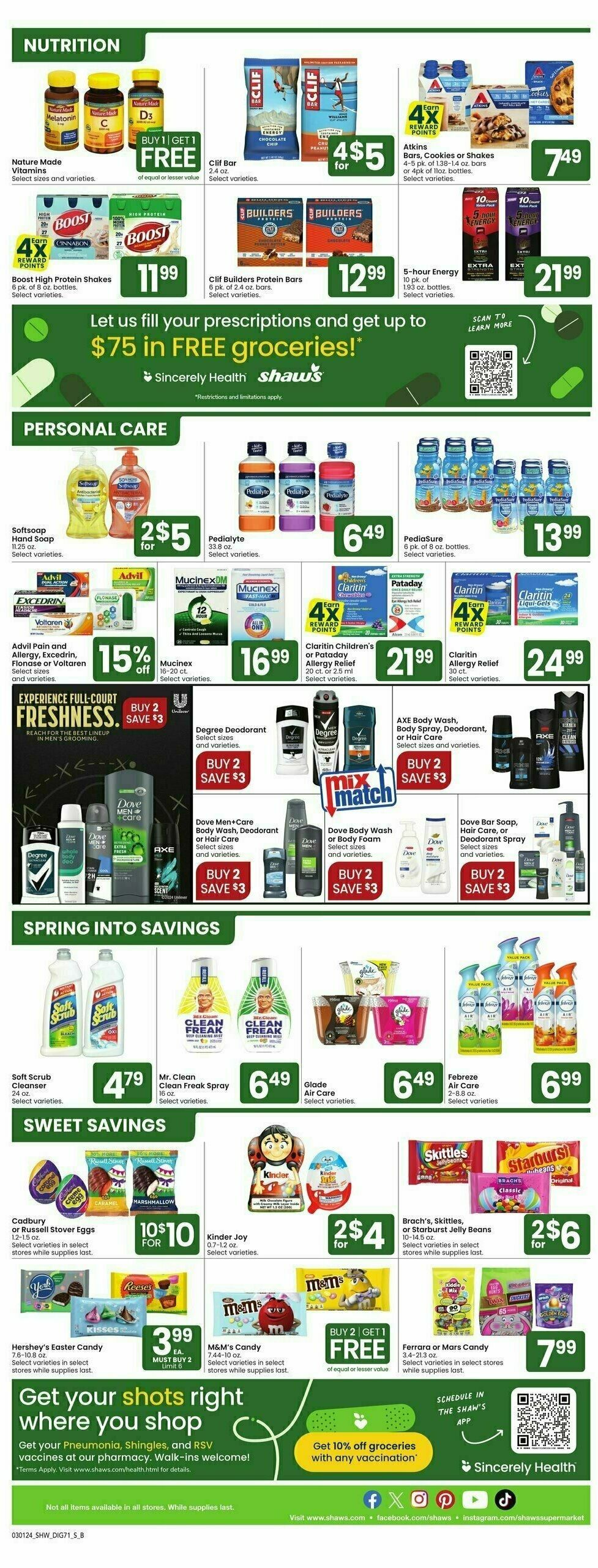 Shaw's Weekly Ad from March 1