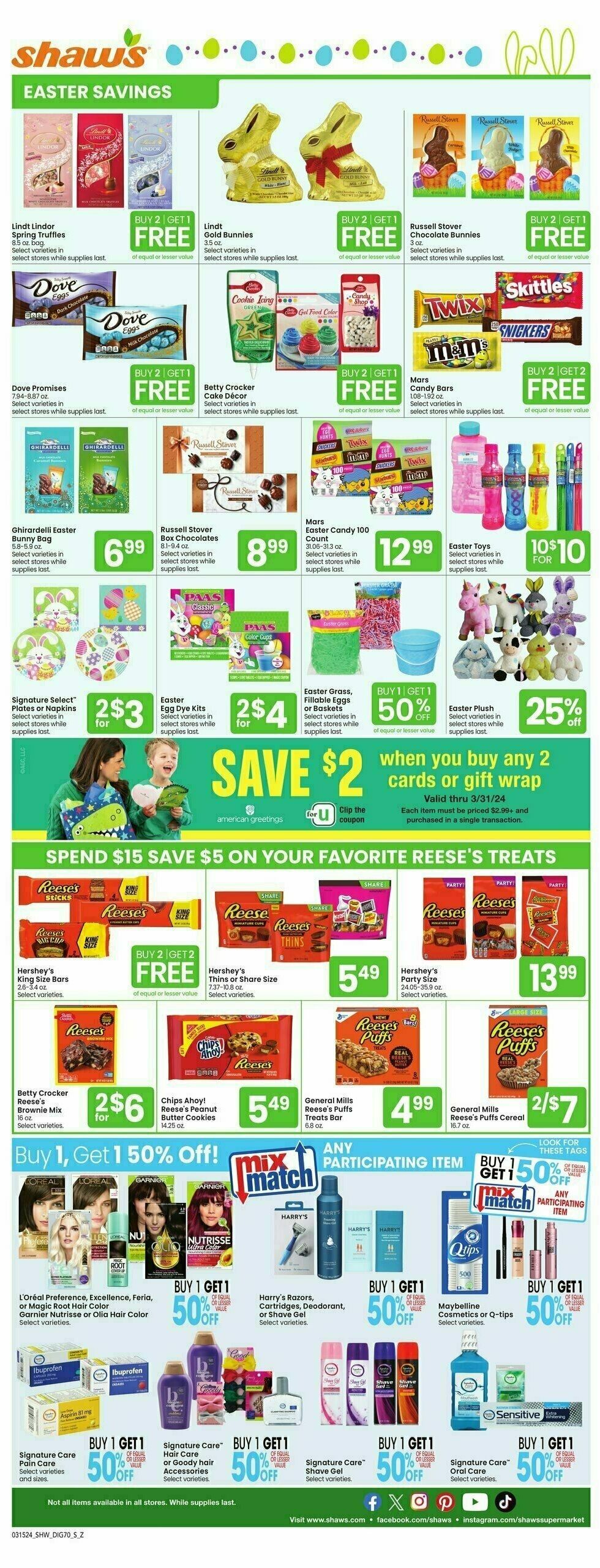 Shaw's Weekly Ad from March 15