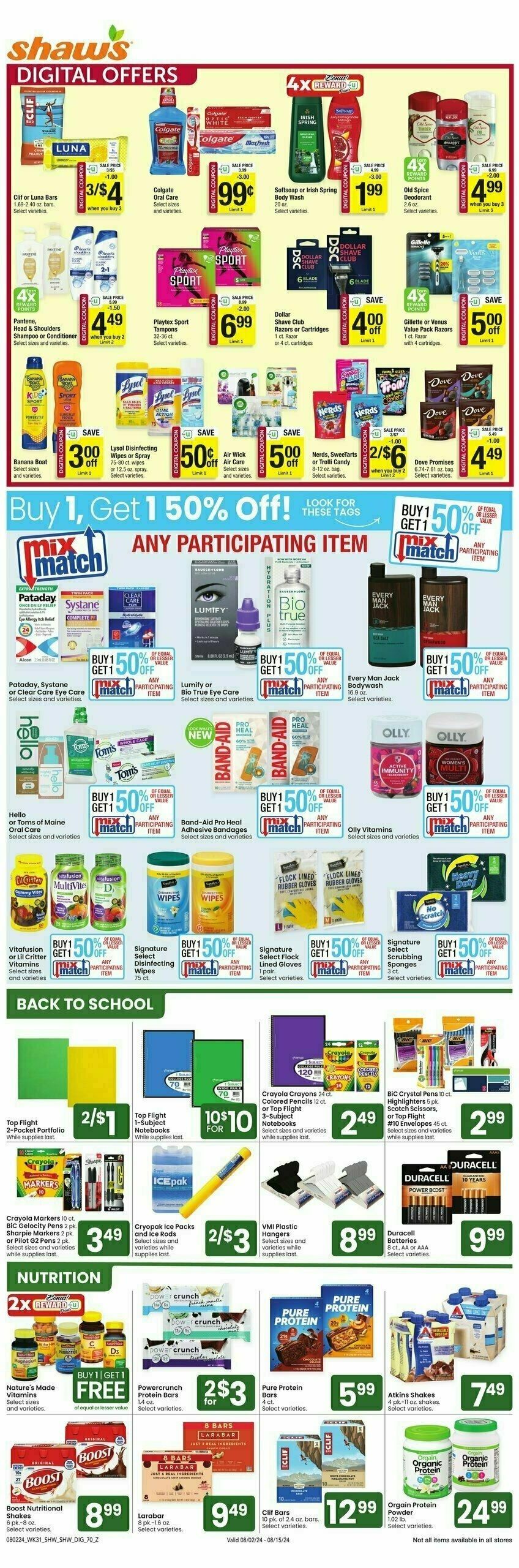 Shaw's Weekly Ad from August 2