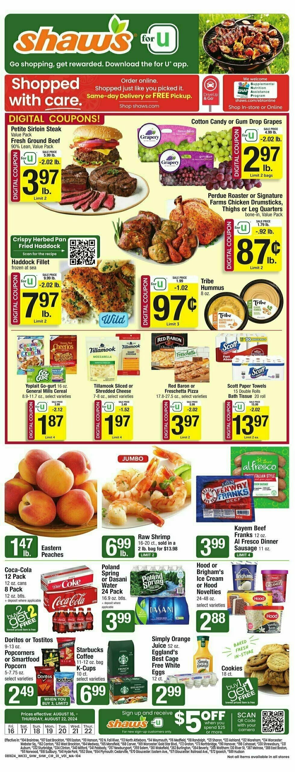 Shaw's Weekly Ad from August 16