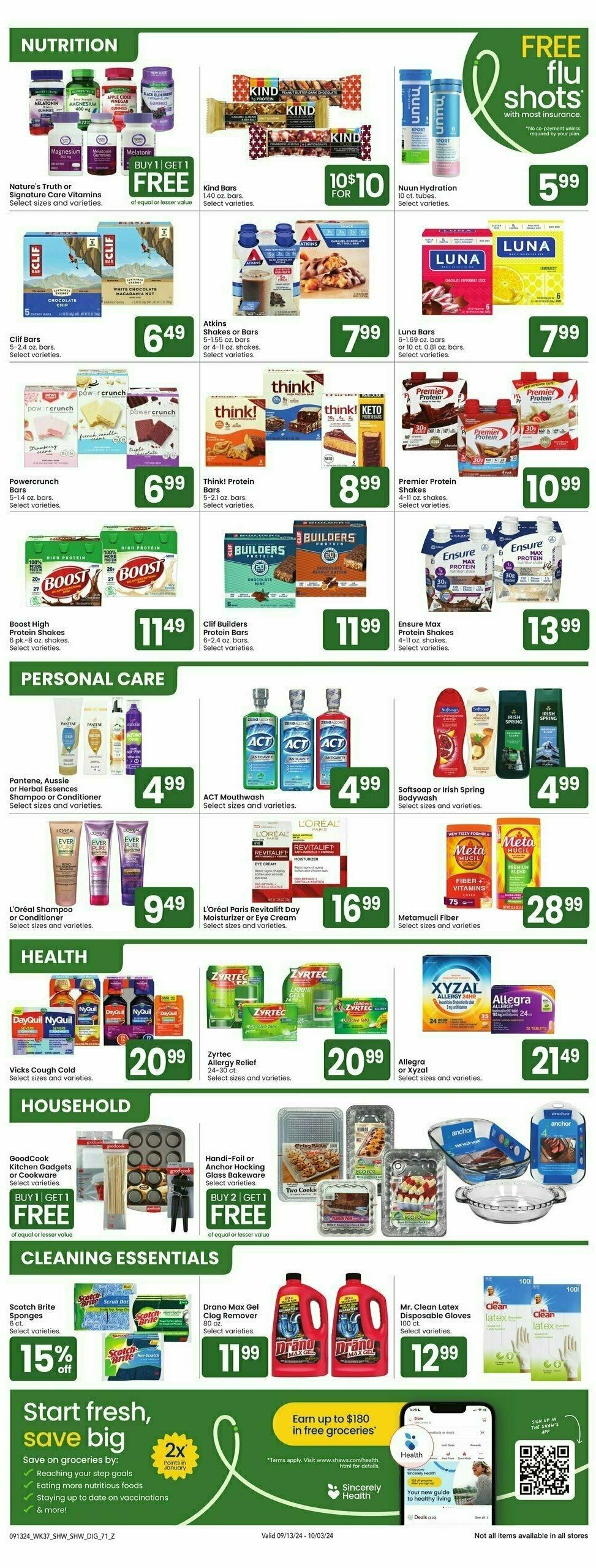 Shaw's Weekly Ad from September 13