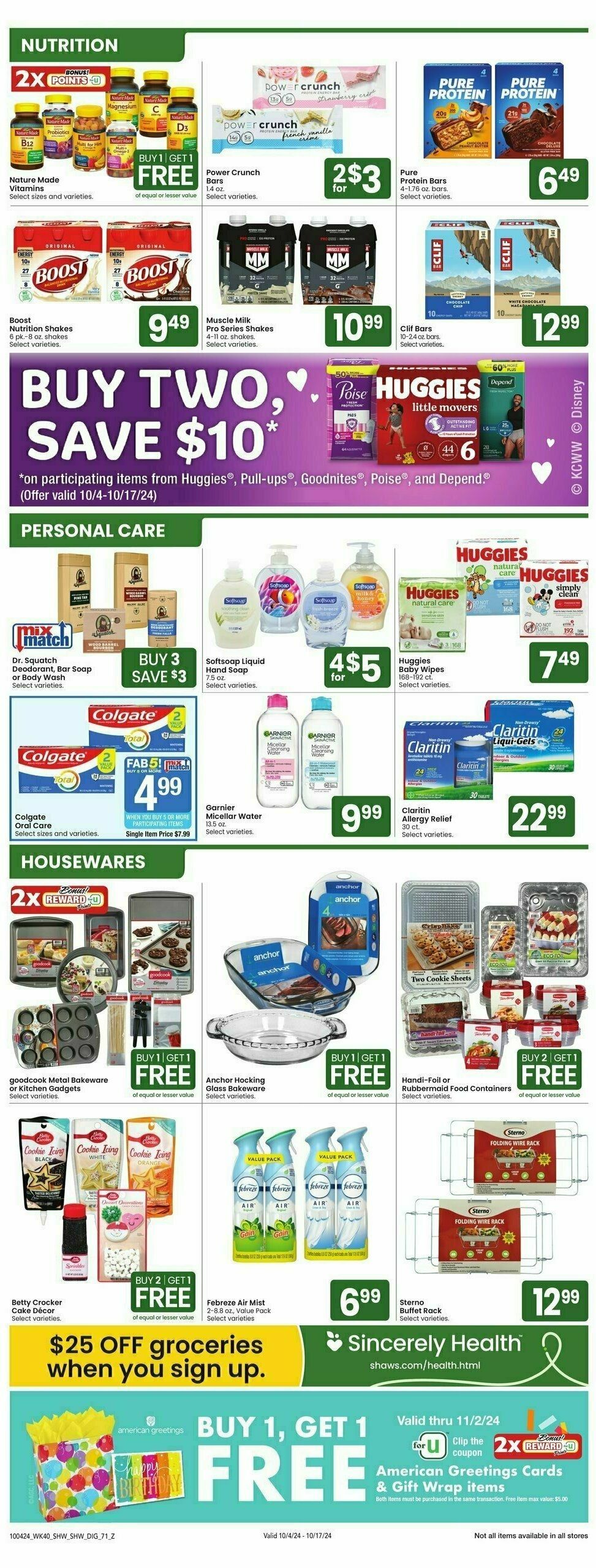 Shaw's Weekly Ad from October 4