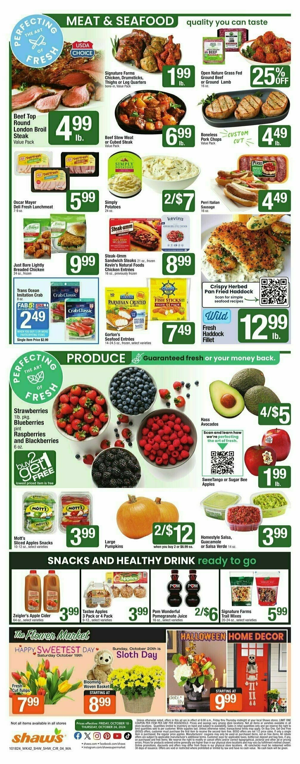 Shaw's Weekly Ad from October 18