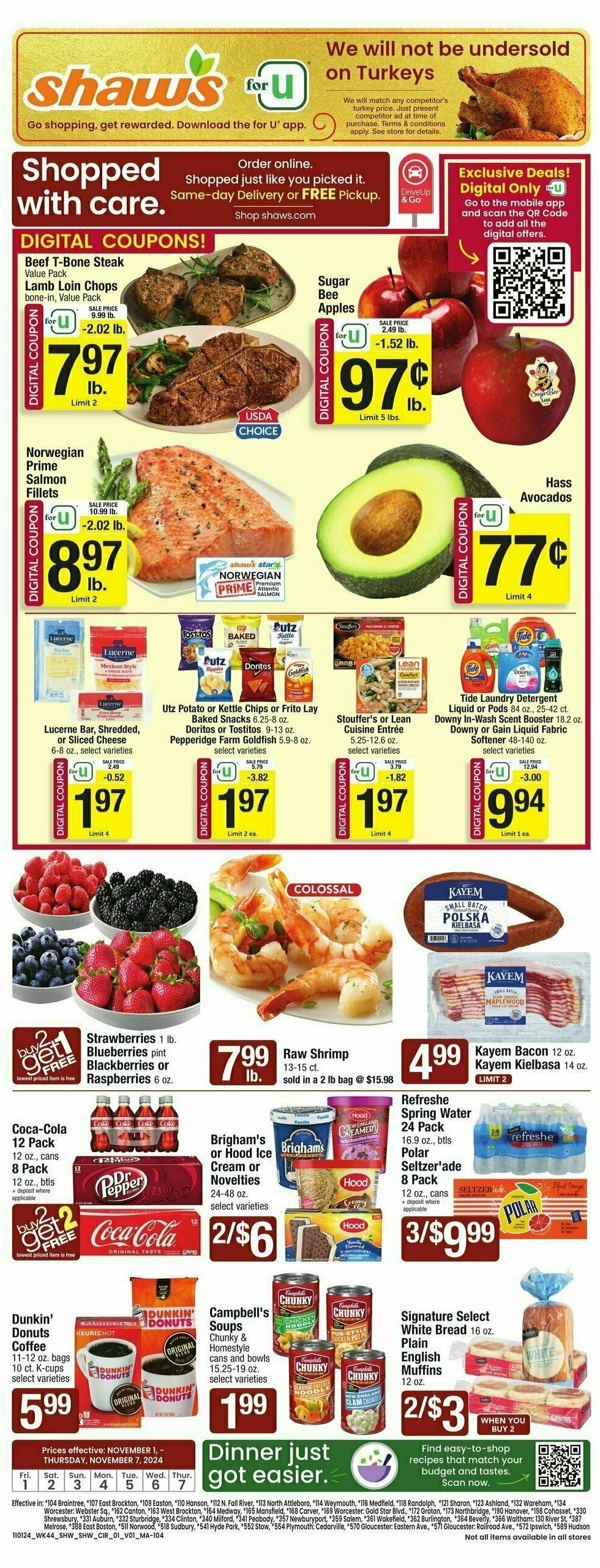 Shaw's Weekly Ad from November 1