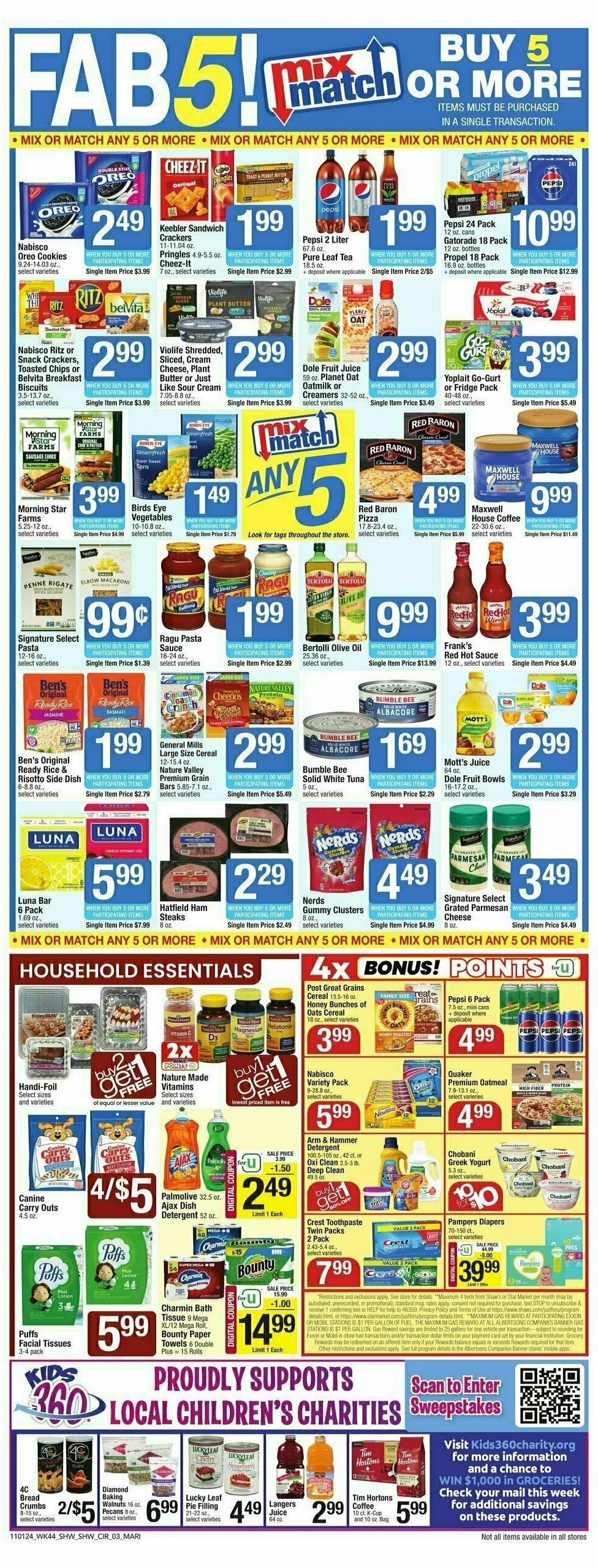 Shaw's Weekly Ad from November 1