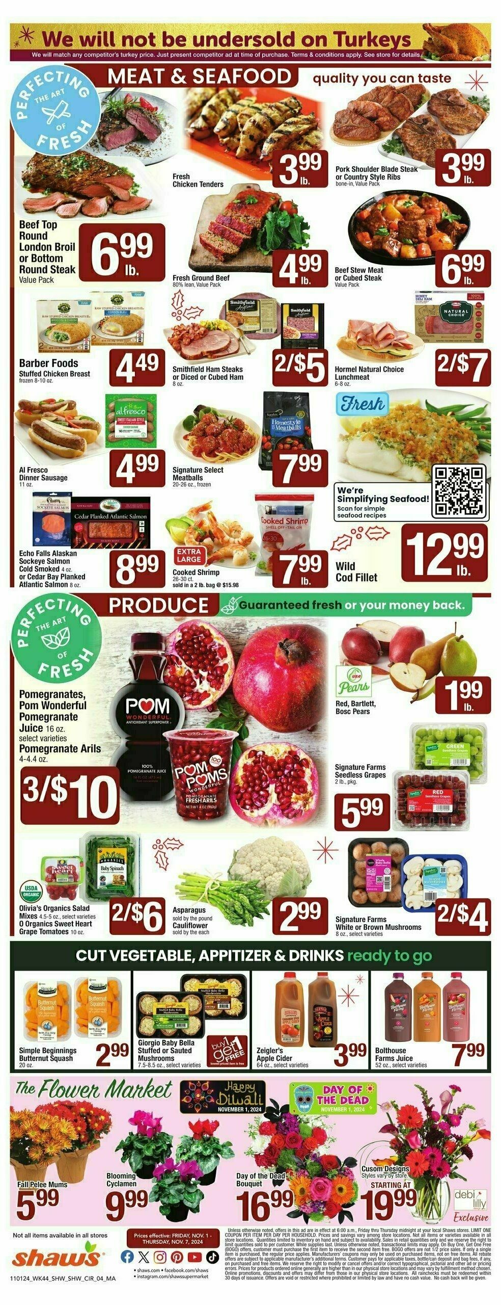 Shaw's Weekly Ad from November 1