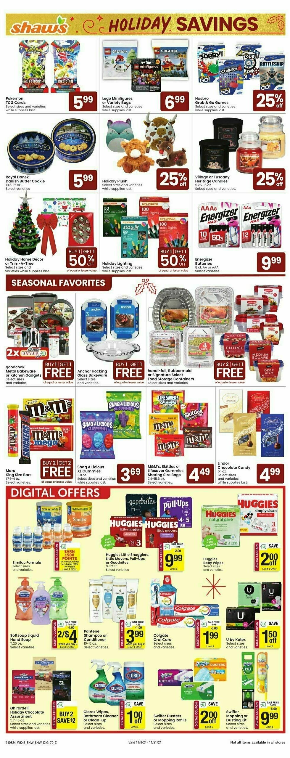 Shaw's Weekly Ad from November 8