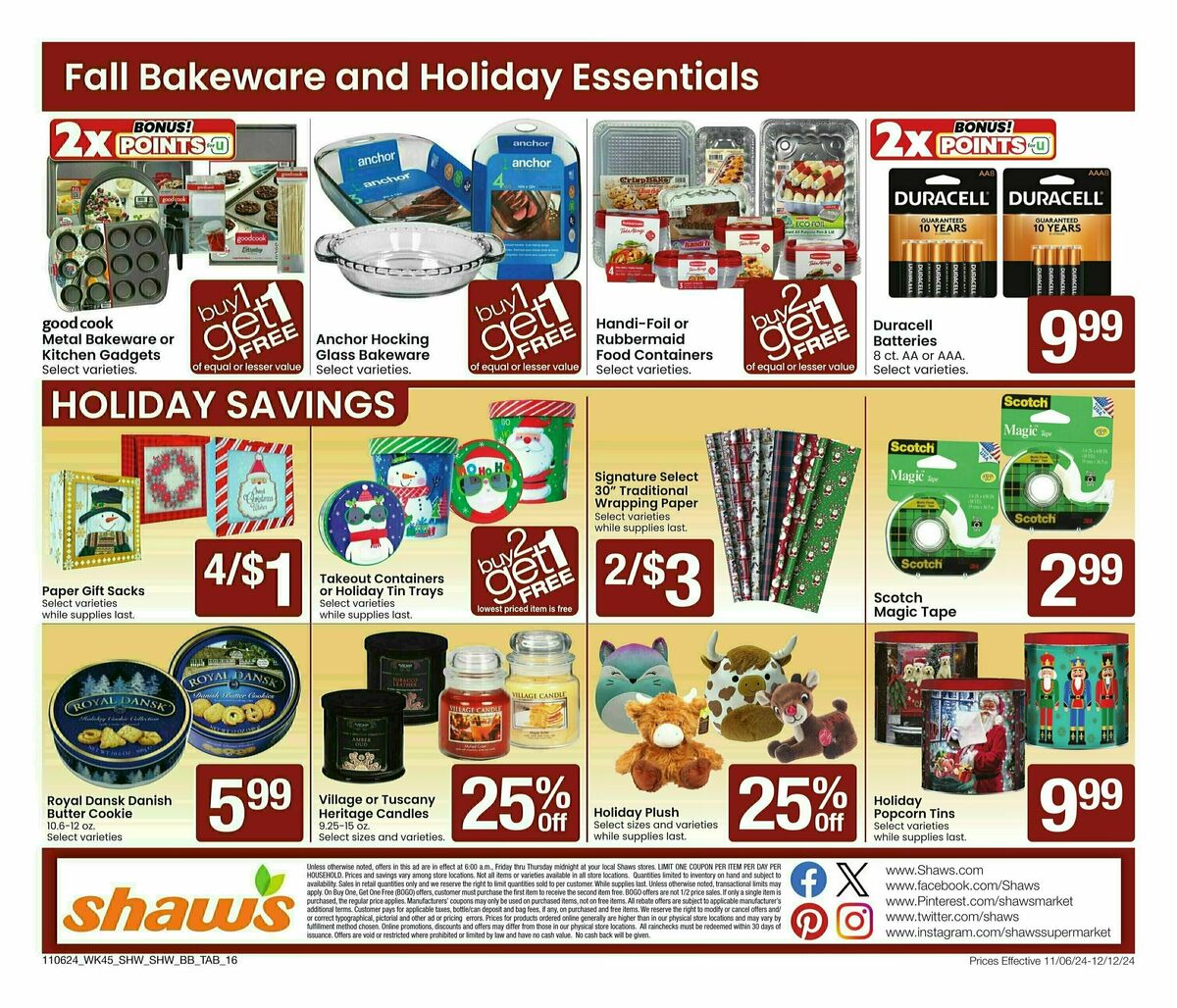 Shaw's Big Book of Savings Weekly Ad from November 6