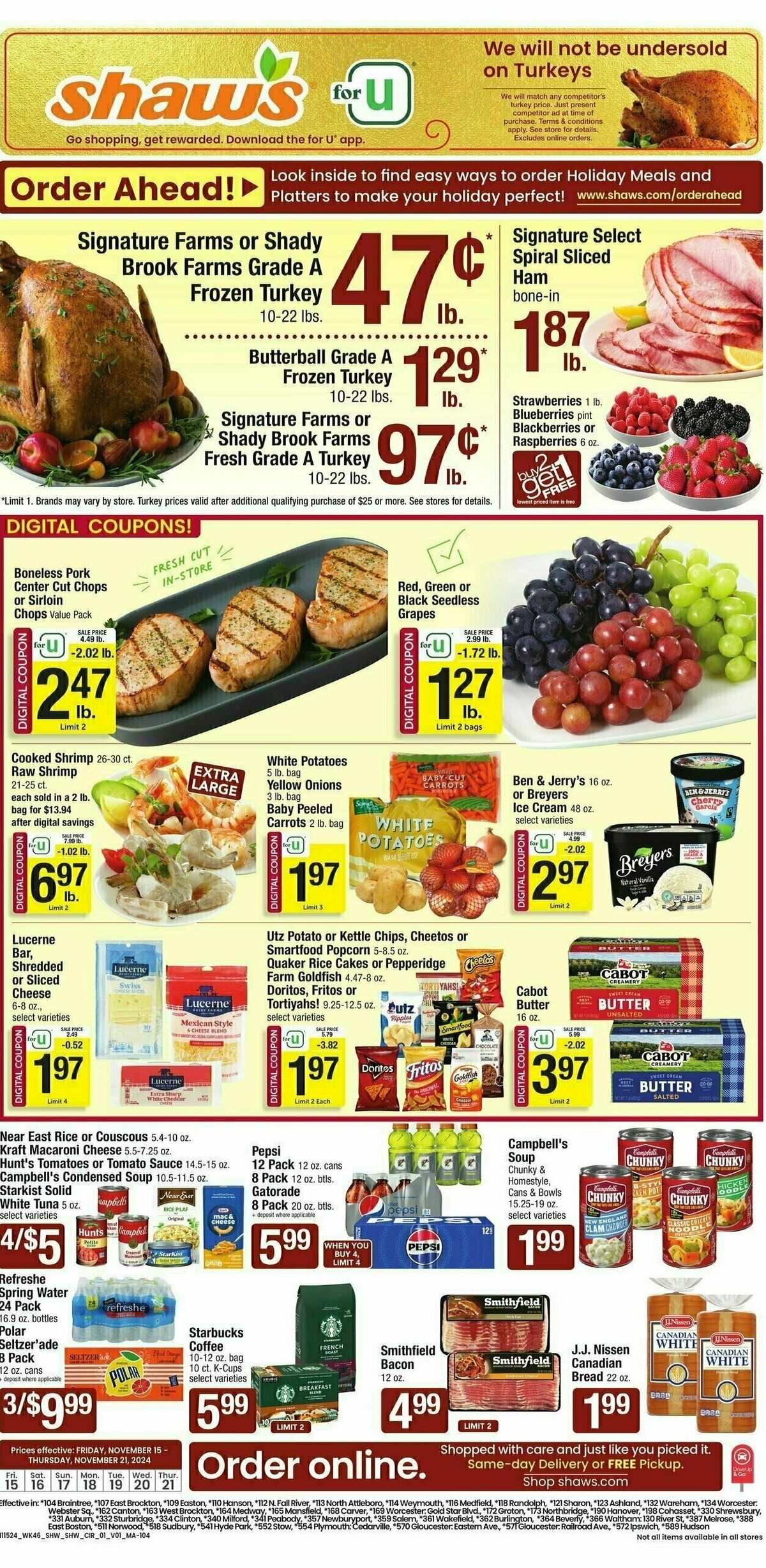 Shaw's Weekly Ad from November 15