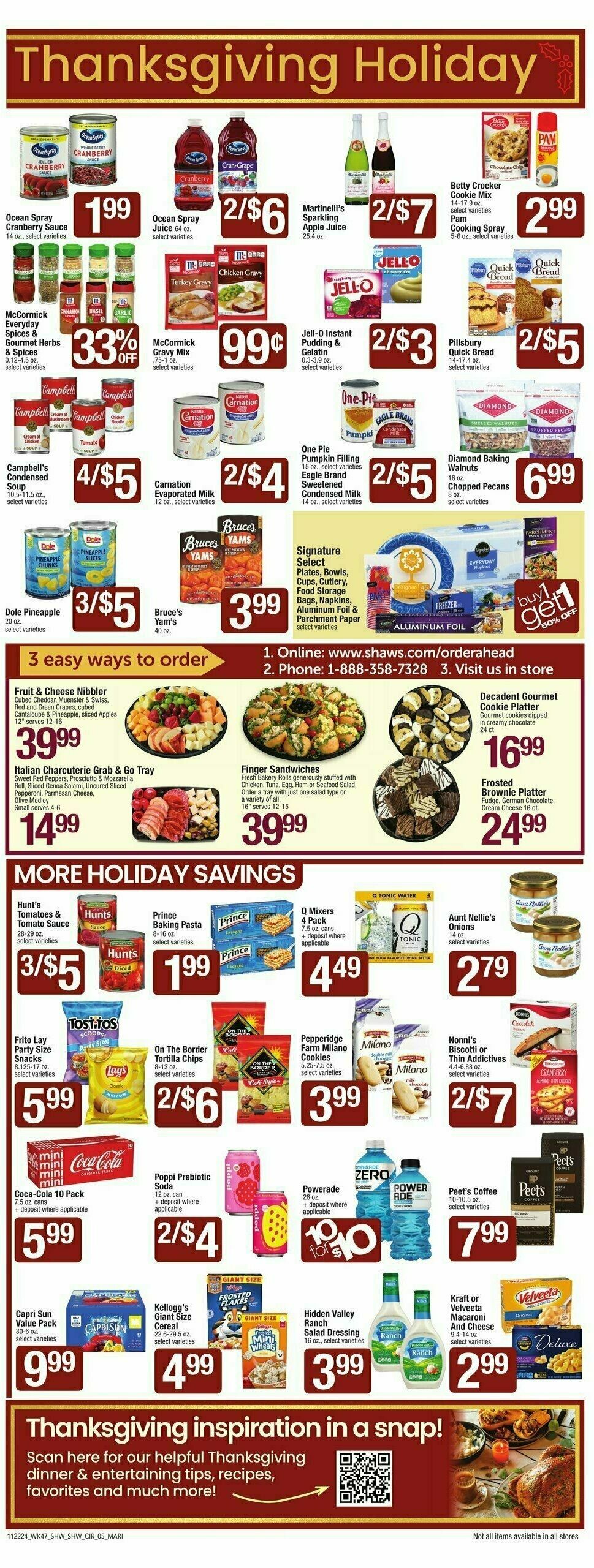 Shaw's Weekly Ad from November 22