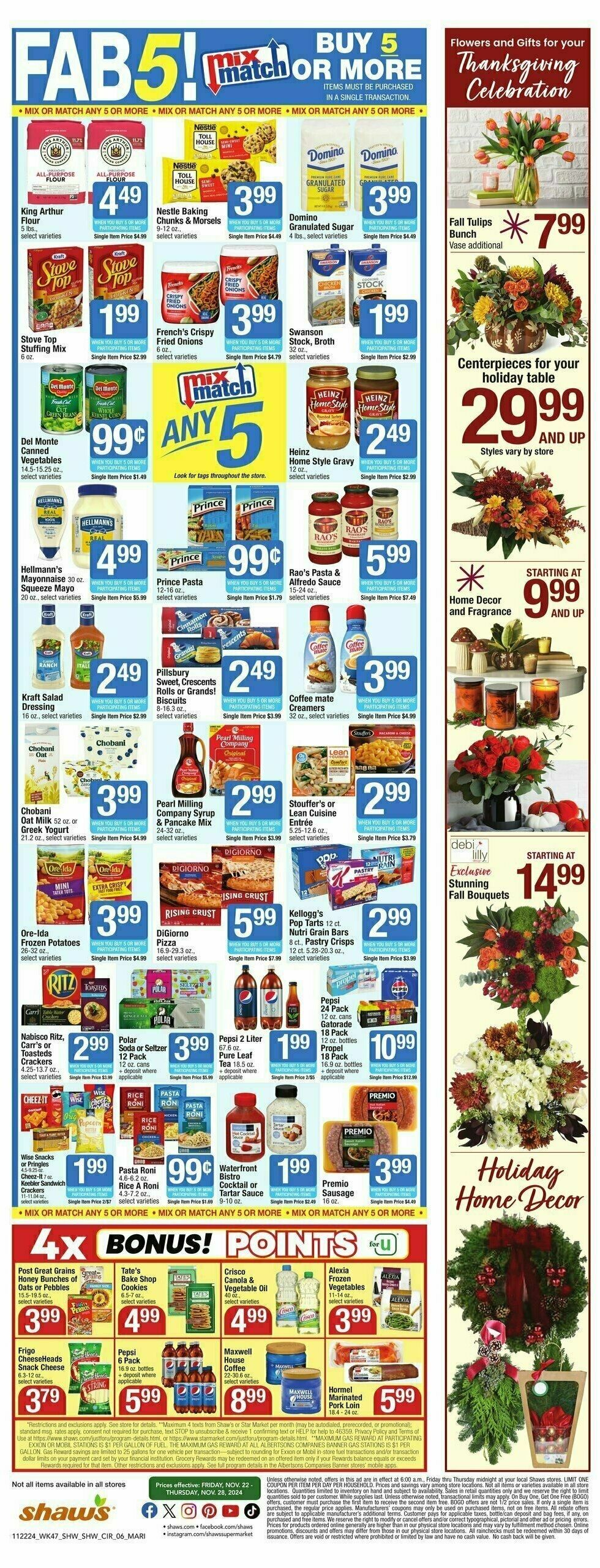 Shaw's Weekly Ad from November 22