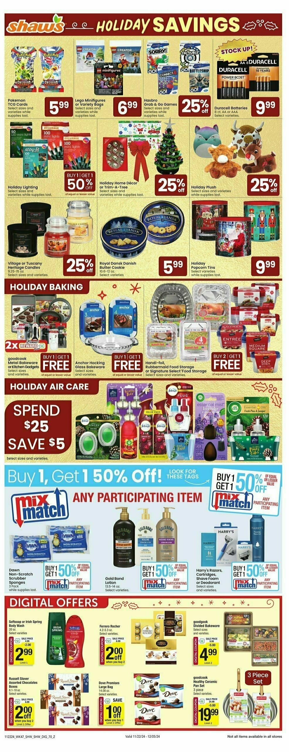 Shaw's Weekly Ad from November 22