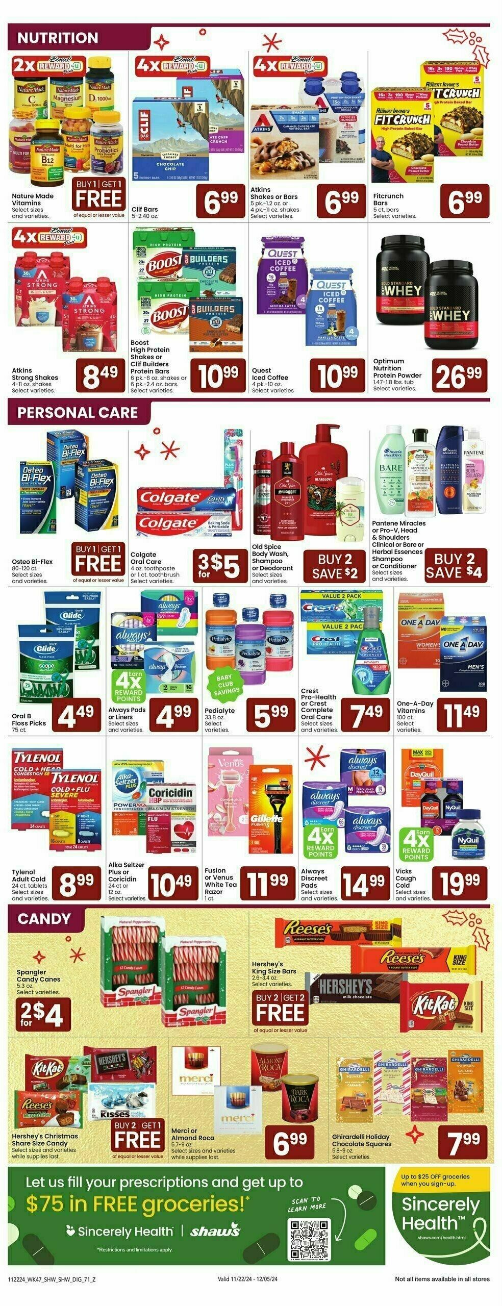 Shaw's Weekly Ad from November 22