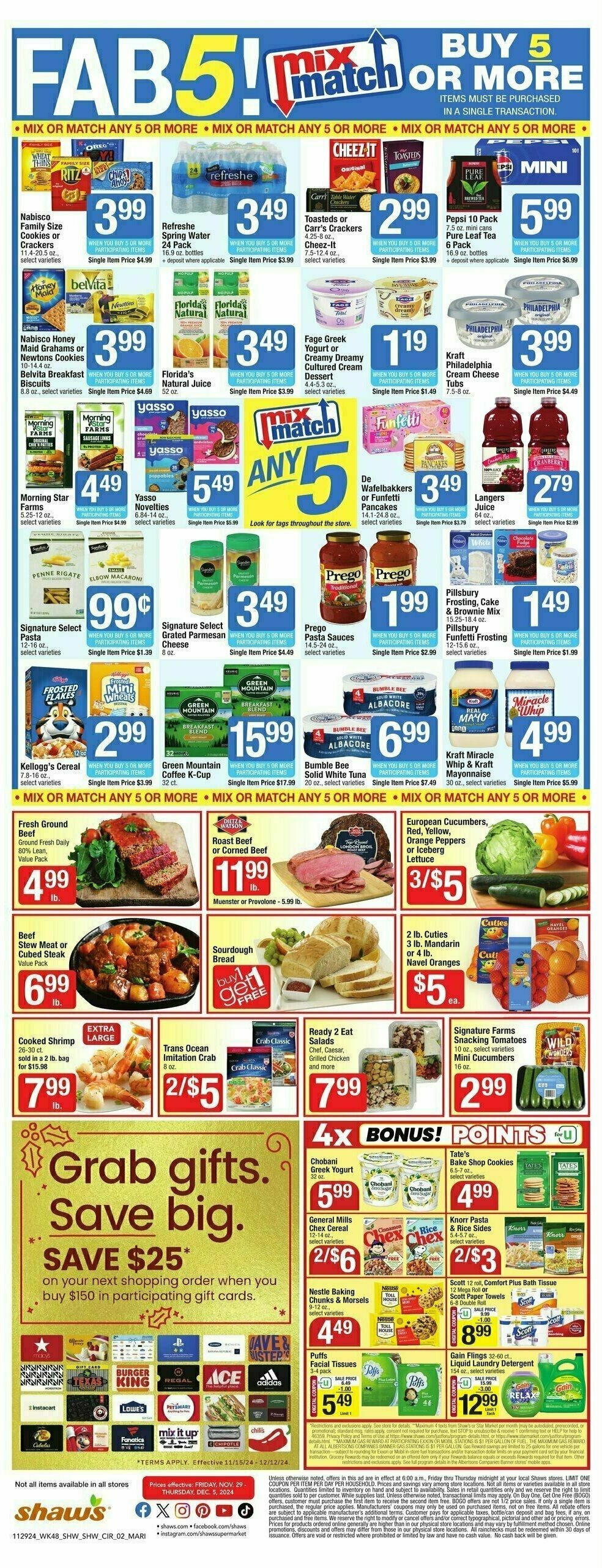 Shaw's Weekly Ad from November 29