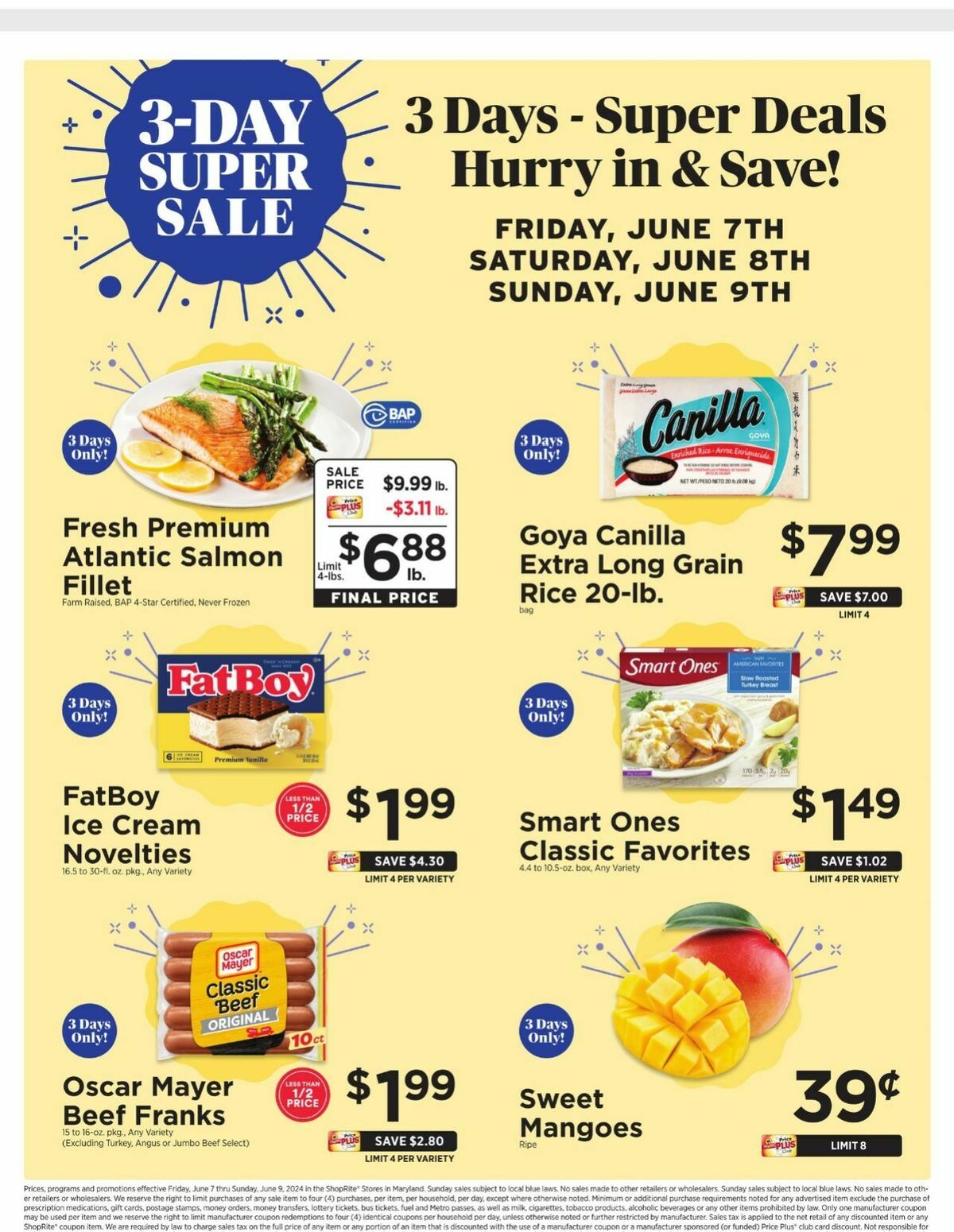 ShopRite 3-Day Sale Weekly Ad from June 7