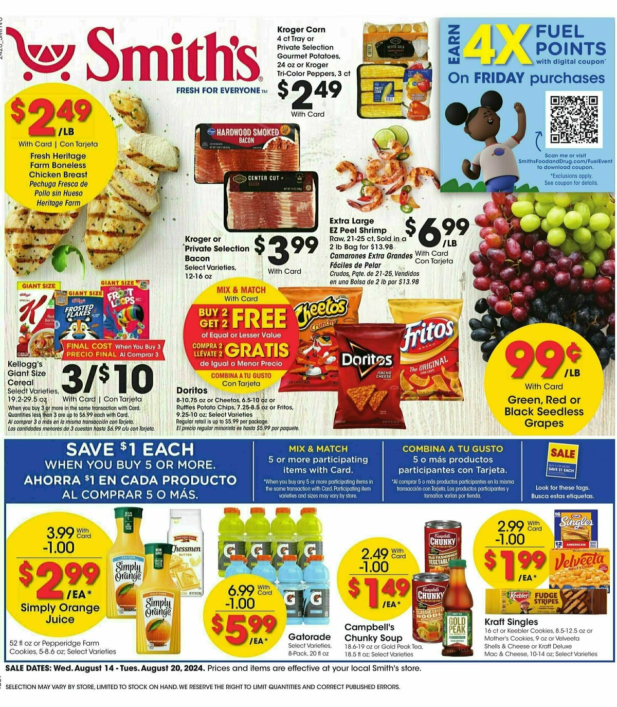 Smith's Weekly Ad from August 14