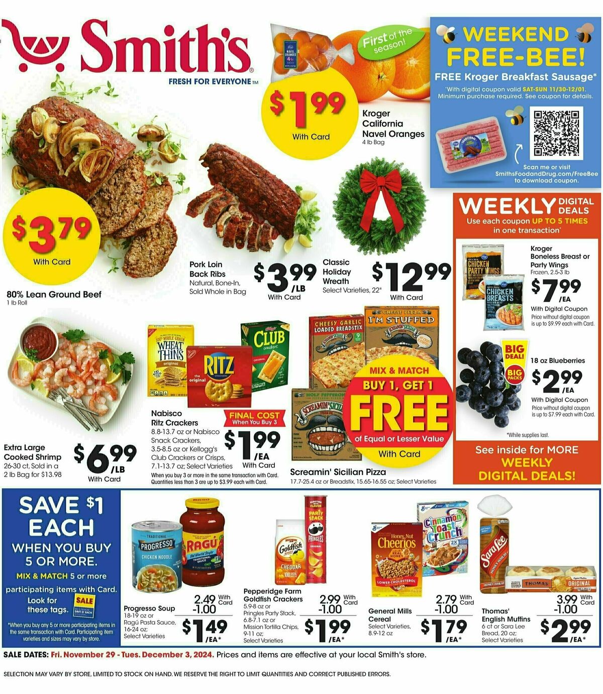 Smith's Weekly Ad from November 29