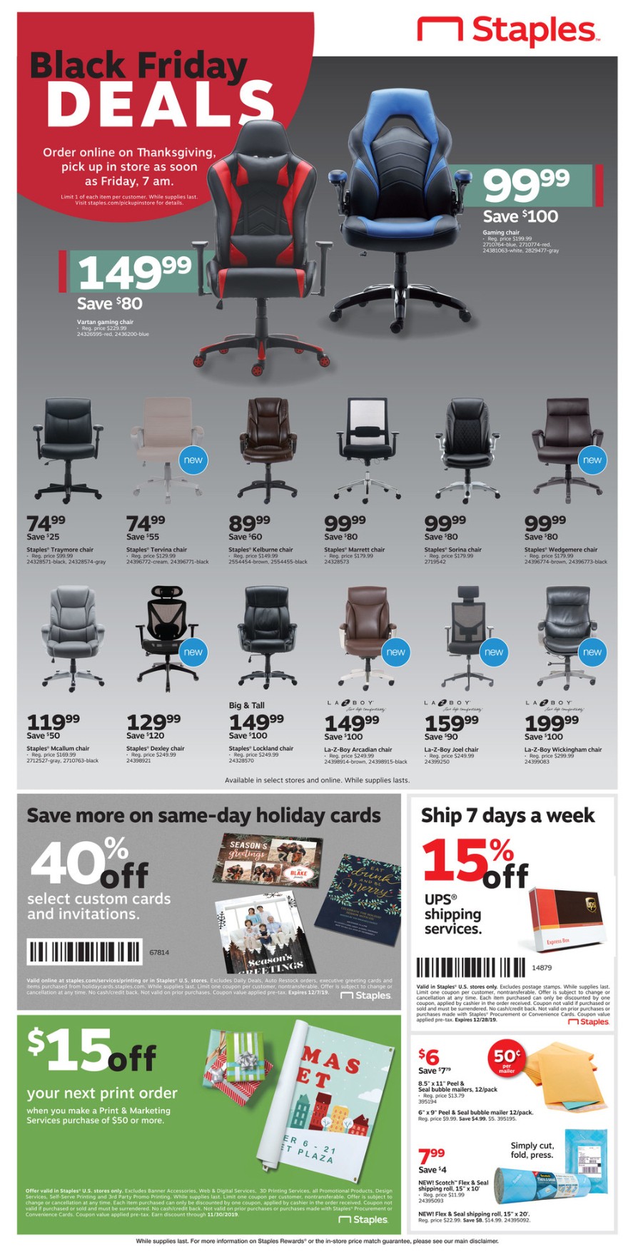 Staples Black Friday Weekly Ad from November 28