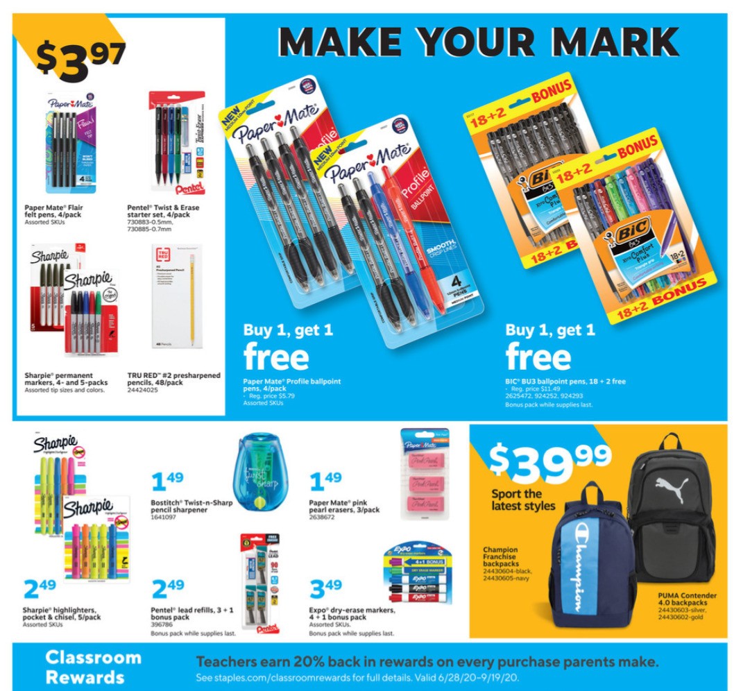 Staples Weekly Ad from August 2