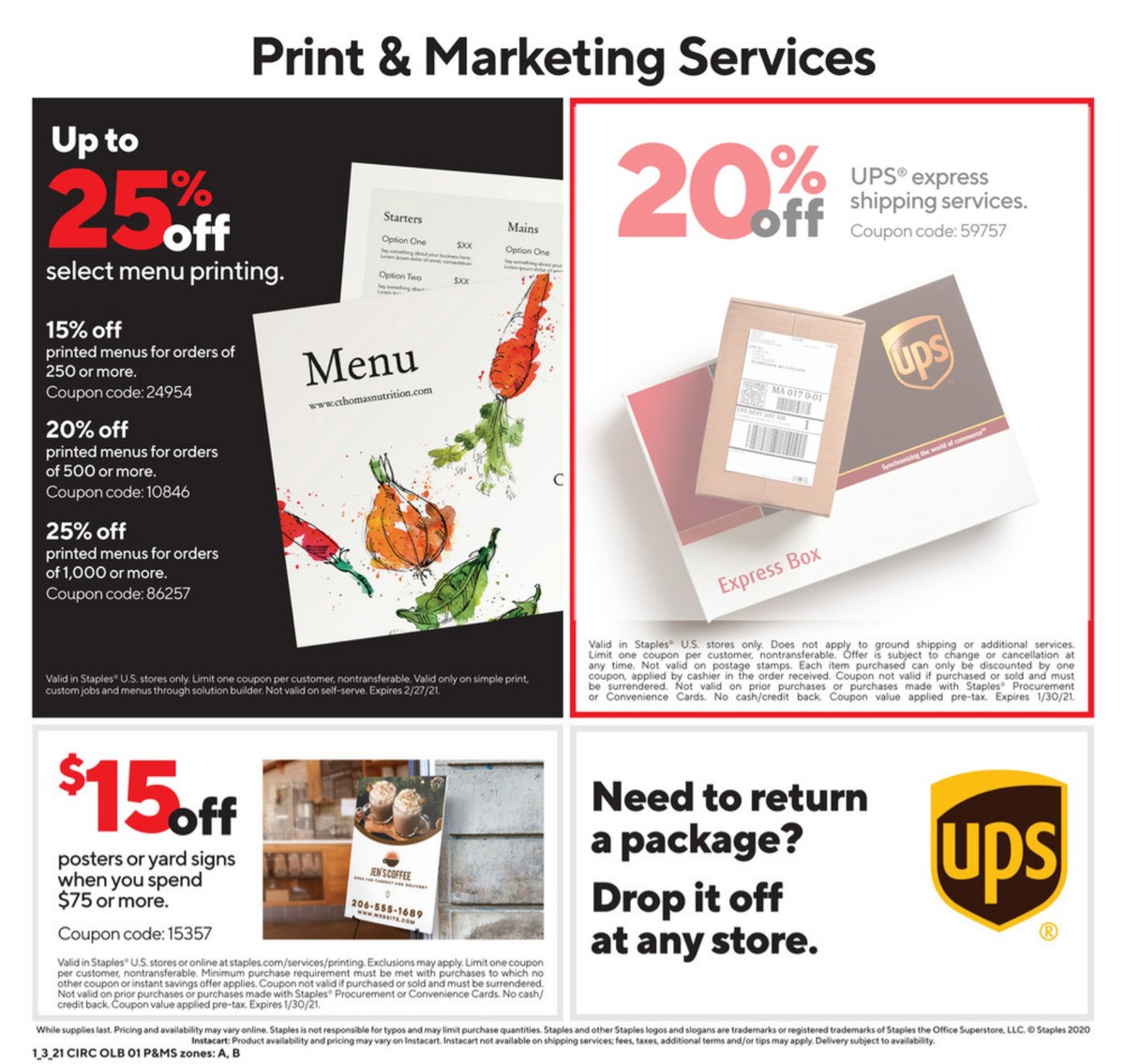 Staples Weekly Ad from January 3