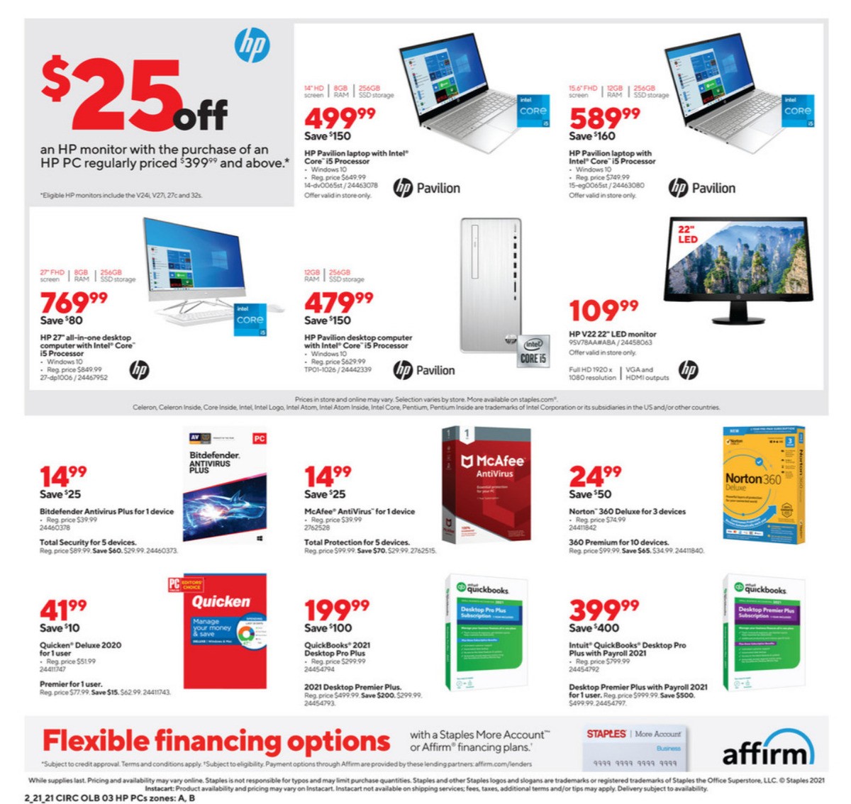 Staples Weekly Ad from February 21