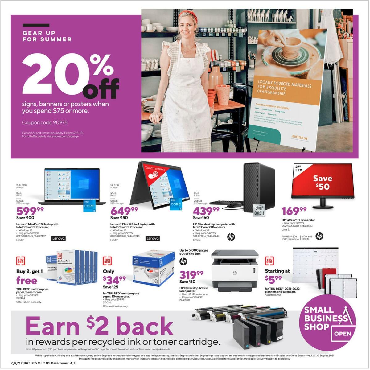 Staples Weekly Ad from July 4