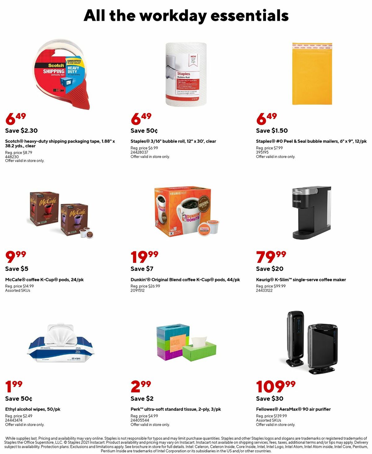 Staples Weekly Ad from August 8