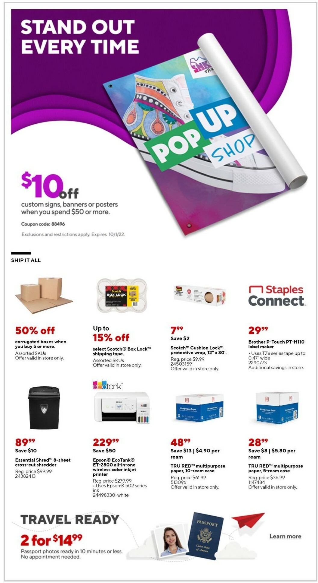 Staples Weekly Ad from September 11