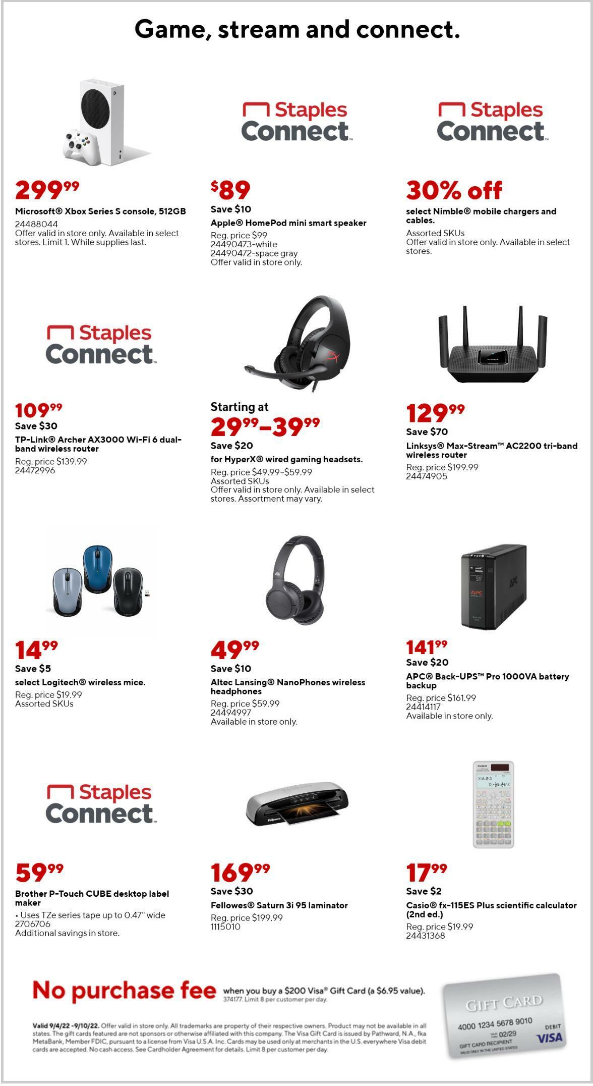 Staples Weekly Ad from September 11