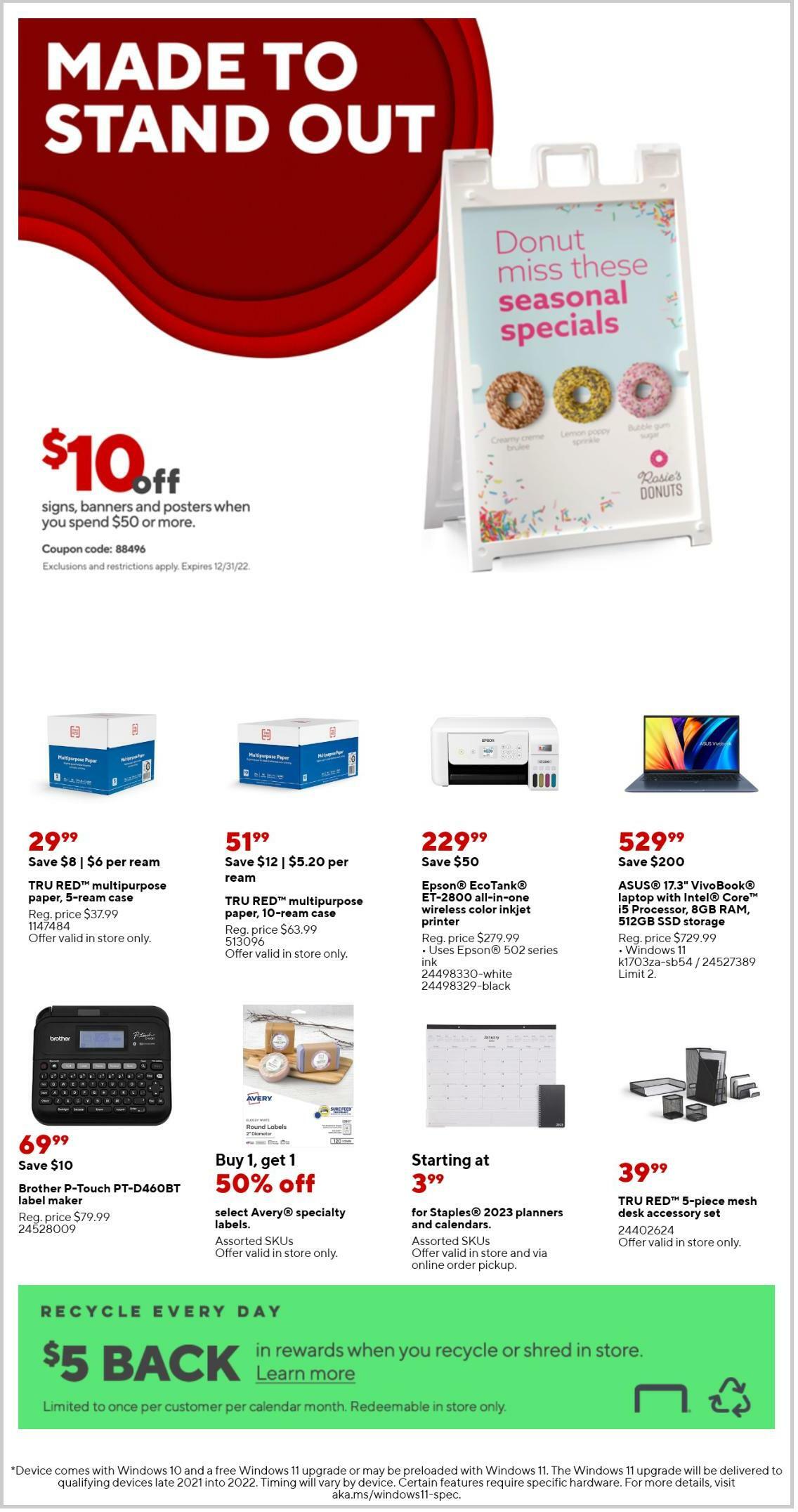 Staples Weekly Ad from December 25