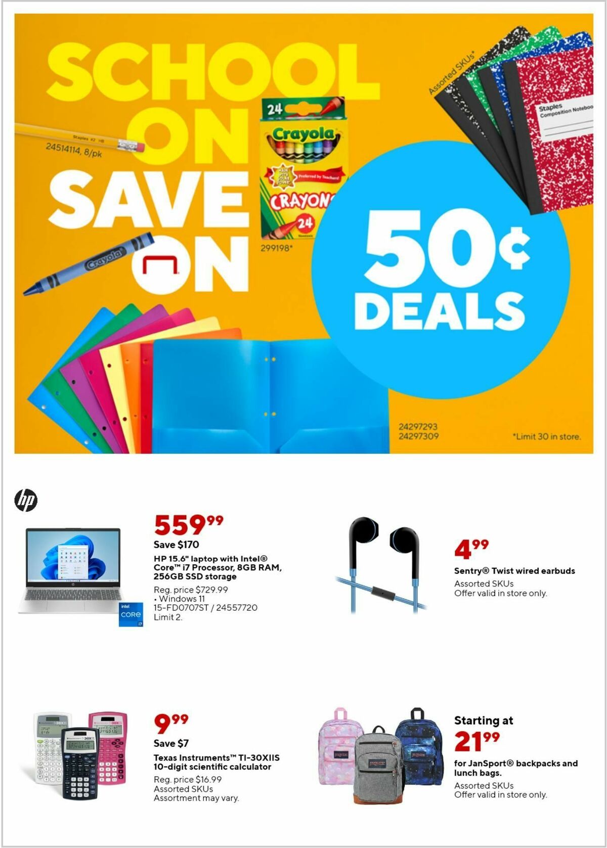 Staples Weekly Ad from July 30